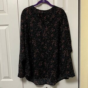 Hilary Radley Dark Floral Blouse